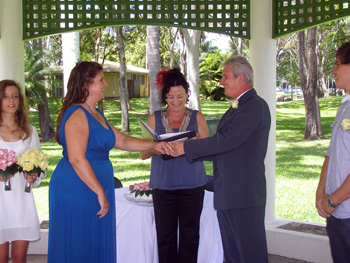Sally & Roy Ring Ceremony Cascade Gardens Broadbeach on the Gold Coast